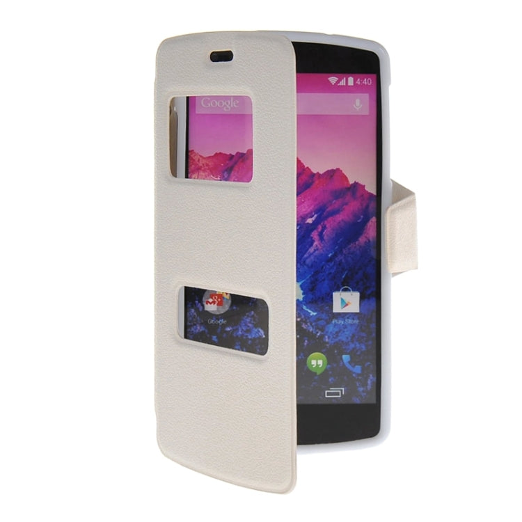 Horizontal Flip Leather Case with Call Display ID & Holder for Google Nexus 5 / D821