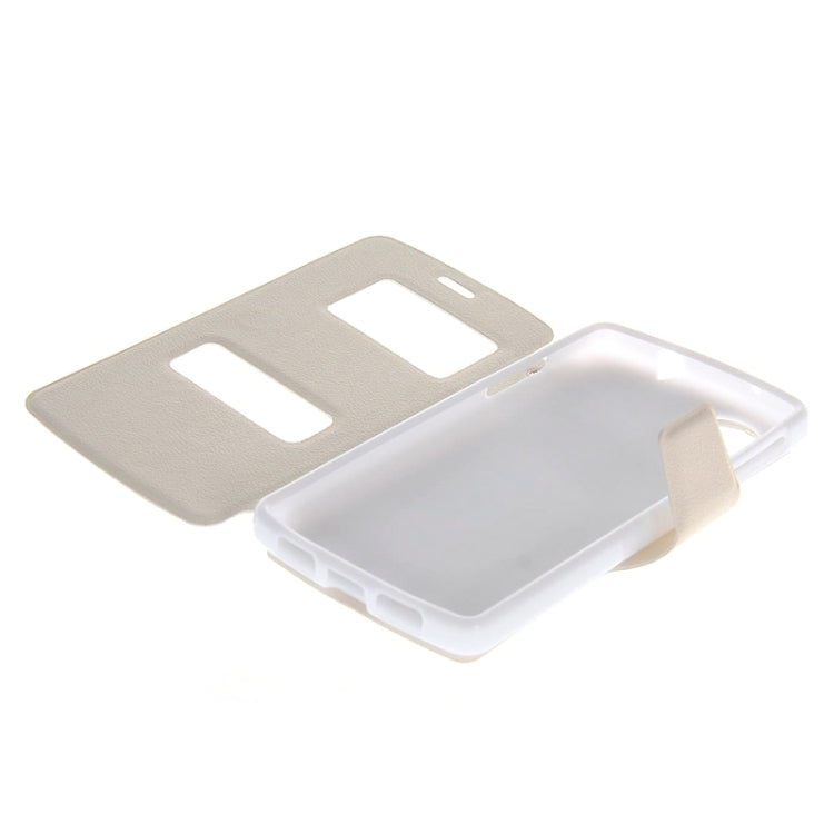 Horizontal Flip Leather Case with Call Display ID & Holder for Google Nexus 5 / D821