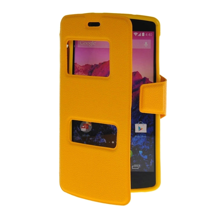 Horizontal Flip Leather Case with Call Display ID & Holder for Google Nexus 5 / D821