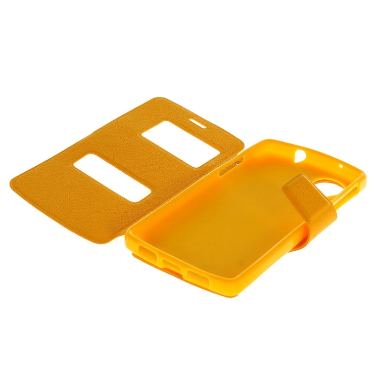 Horizontal Flip Leather Case with Call Display ID & Holder for Google Nexus 5 / D821