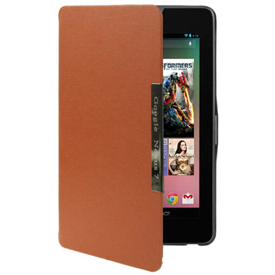 360 Degrees Rotating Ultra Slim Litchi Texture Leather Case with Holder for Google Nexus 7 (2012 Version), Brown(Brown)