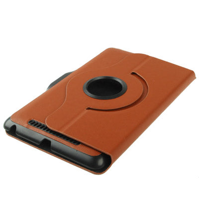 360 Degrees Rotating Ultra Slim Litchi Texture Leather Case with Holder for Google Nexus 7 (2012 Version), Brown(Brown)