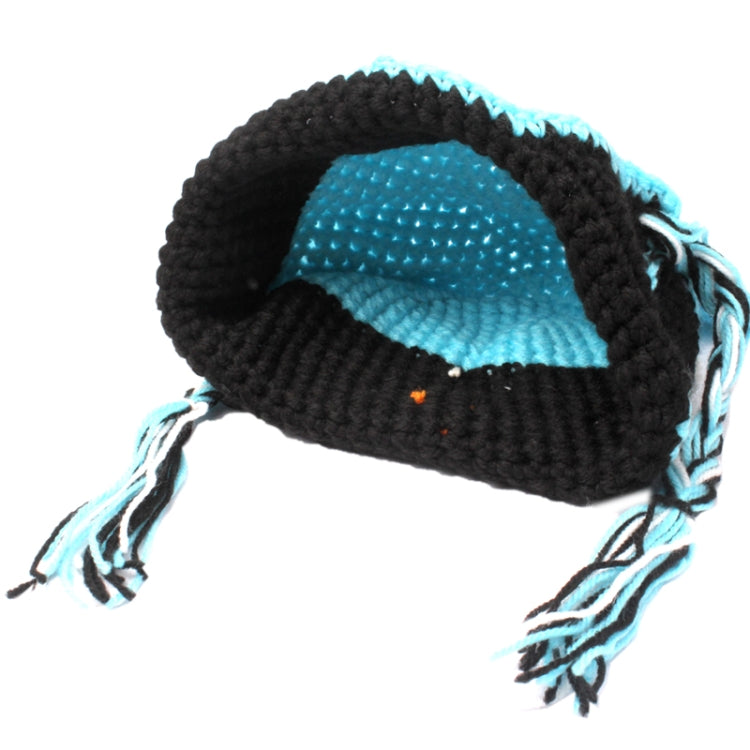 Owl Style Pure Hand-woven Wool Warm Baby Ear Hat (Baby + Black)(Baby Blue)