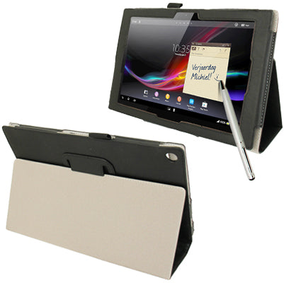 Crazy Horse Texture Leather Case with Holder / Sleep / Wake-up Function / Touch Pen for Sony Xperia Tablet Z / 10.1(Black)