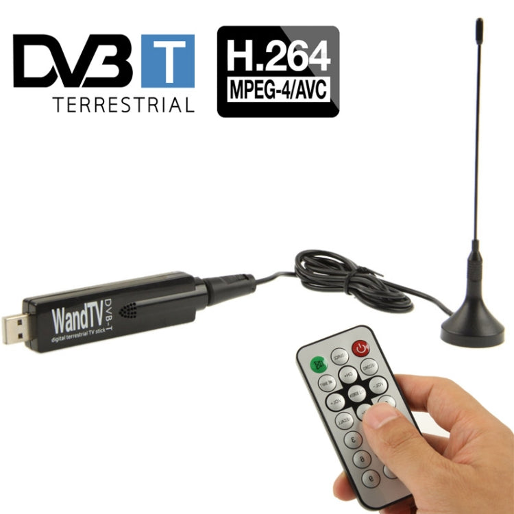 USB 2.0 DVB-T Stick, Support MPEG-4 Compression Format, Chip: IT19135(Black)