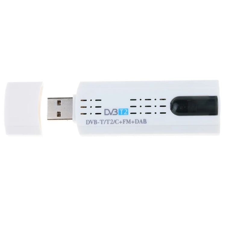USB 2.0 DVB-T2 Stick with Remote Control & FM Radio Function, Support MPEG-4 H.264 (AVC) & MPEG 2 Encoding(White)