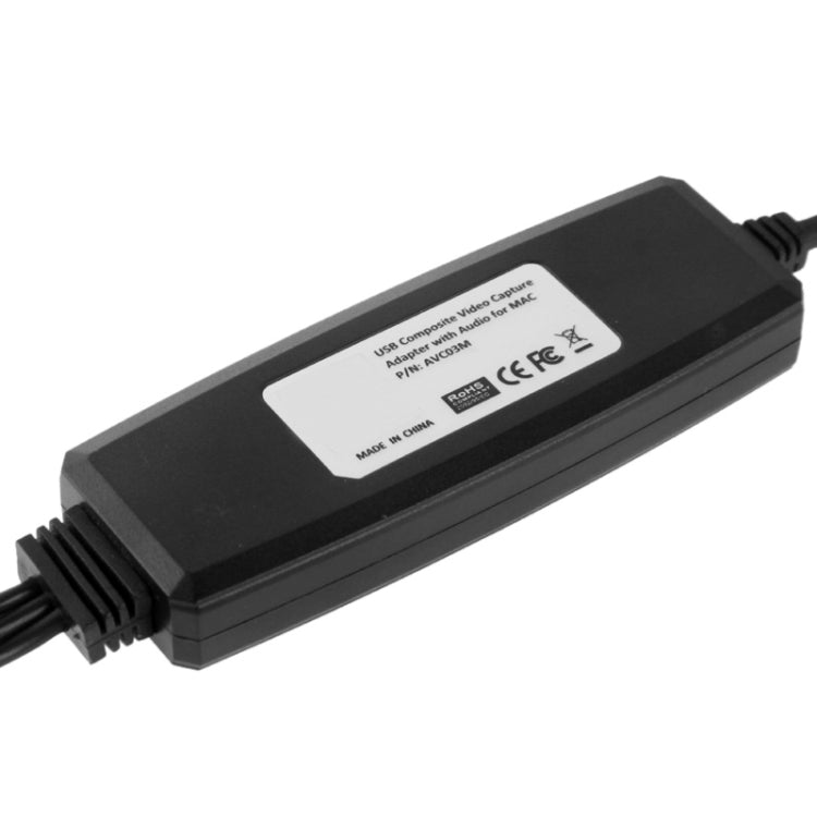 Composite to USB Video Capture Adapter with Audio for MAC(Transparent)