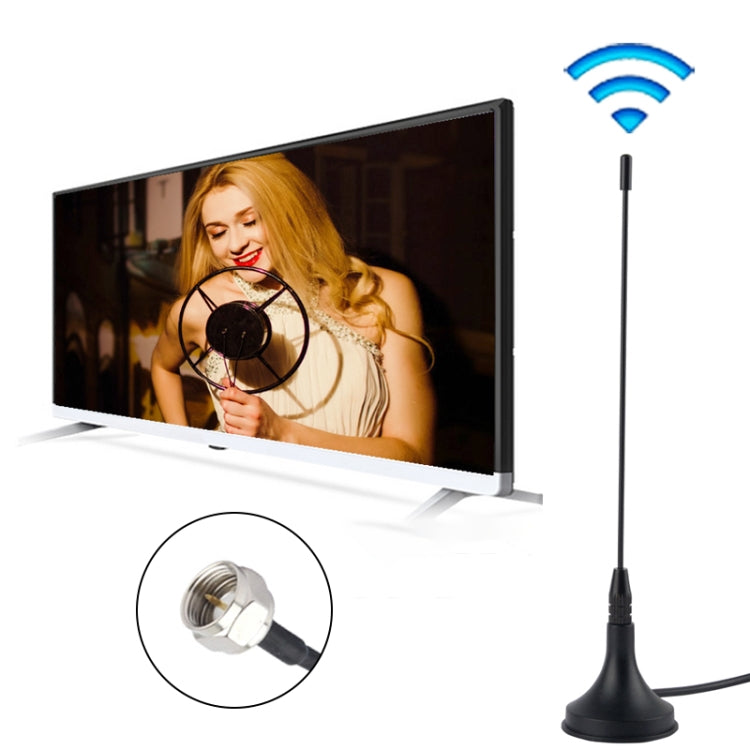 1.5dBi F Connector DVB-T Antenna(Black)
