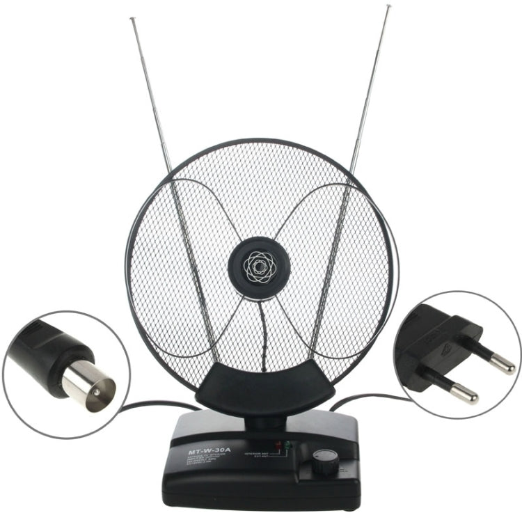 UHF / VHF / FM / DVB-T Amplified Indoor TV Antenna (MT-W-30A)(Black)