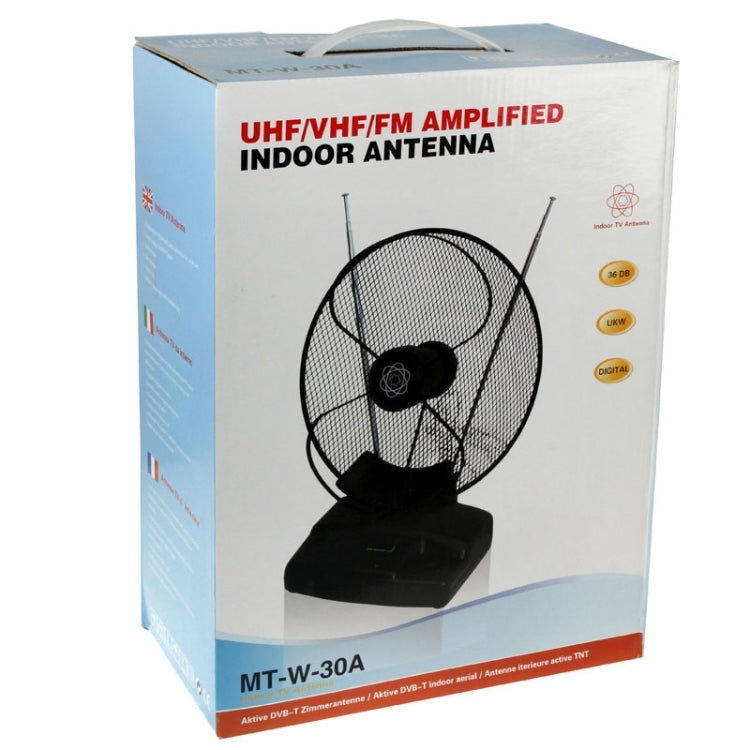 UHF / VHF / FM / DVB-T Amplified Indoor TV Antenna (MT-W-30A)(Black)