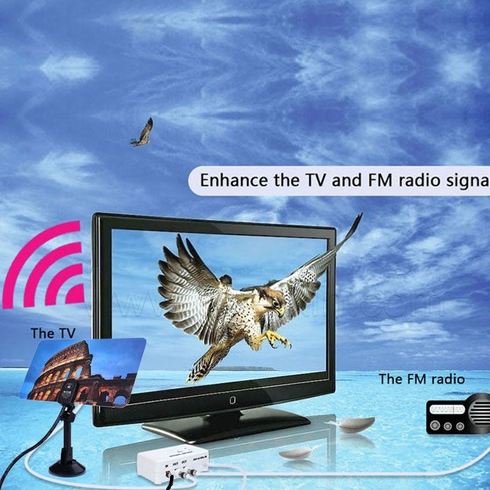 High Quality TV330 Indoor Antenna Amplifier with Gain Control(White)
