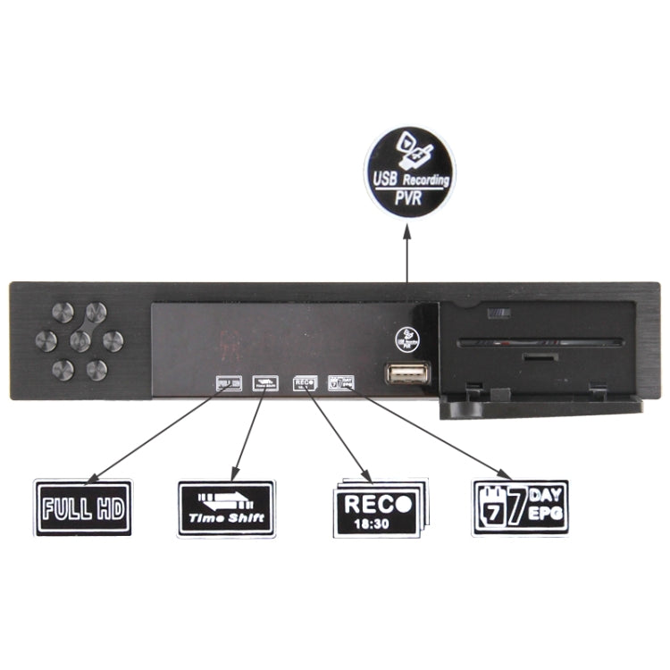 H.264 / MPEG-4 1080P HD DVB-T2 Digital TV Receiver Set Top Box(Black)