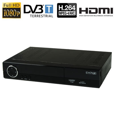 1080P Full HD DVB-T Digital Terrestrial Receiver with Remote Controller, MPEG-2 / MPEG-4 / H.264 Compression Format(Black)