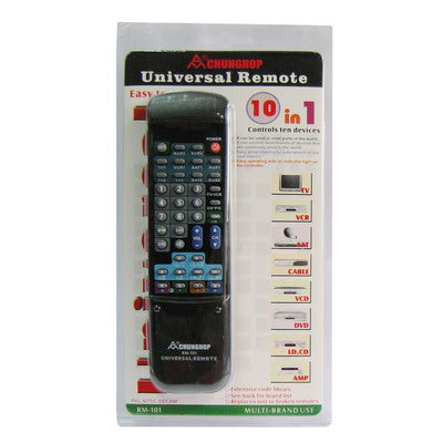 10 in 1 Universal Remote Control TV VCR VCD DVD CD (RM-101)(Black)
