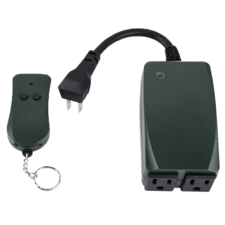 2-Outlet Outdoor Wireless Remote Control Switch Outlet(Black)