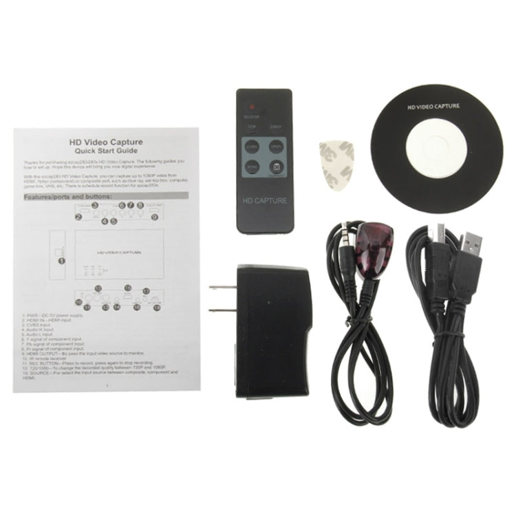 HD 1080P HDMI Video Capture Recorder Box, Support YPbPr / CVBS / USB HOST / AV