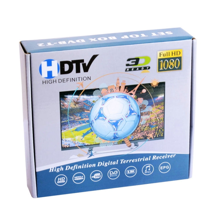 H.264 MPEG-4 HD 1080P DVB-T2 Mini Terrestrial Digital TV Receiver, Support USB / HDMI / 3D