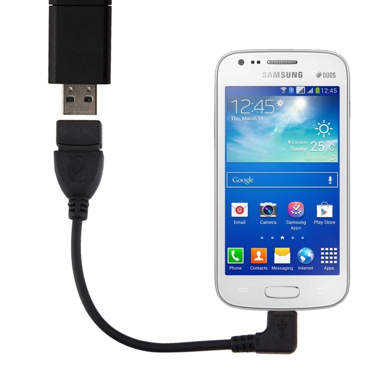 90 Degree Micro USB OTG Cable, For Samsung, Sony, Meizu, Xiaomi, and other Smartphones(Black)