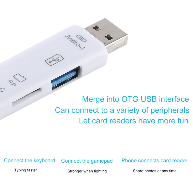 D-188 3 in 1 TF & USB to Micro USB & Type-C Card Reader OTG Adapter Connector