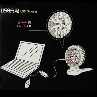 Wheel Style USB Desk Cooling Fan for Notebook