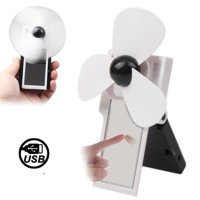 Electric USB Mini Cooling Fan USB Device Gadget with Mirror & Bracket