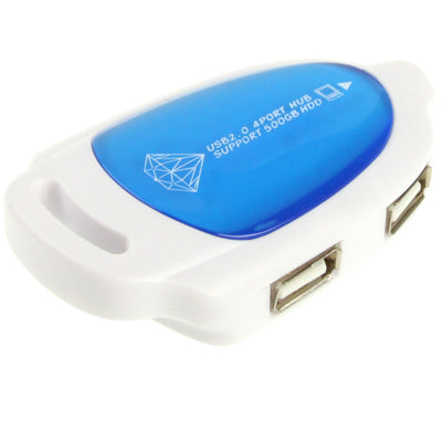 Mini Hi-Speed 4 Port USB 2.0 Hub,Support 500GB HDD