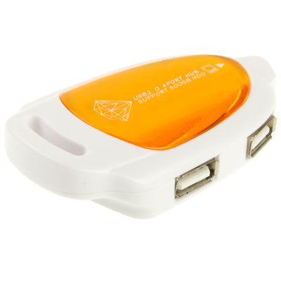 Mini Hi-Speed 4 Port USB 2.0 Hub,Support 500GB HDD