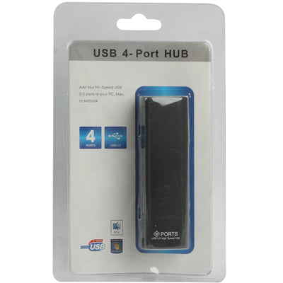 High Speed 4-Port USB 2.0 Hub, Plug and Play