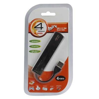 High Performance 4 Port USB 2.0 HUB, Plug and Play, Support up to 500GB