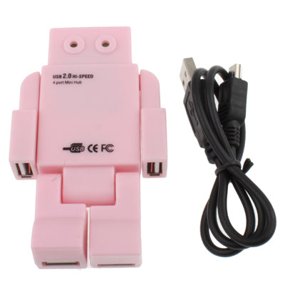 Robot Shape High Performance 4 Port USB 2.0 HUB, Plug and Play