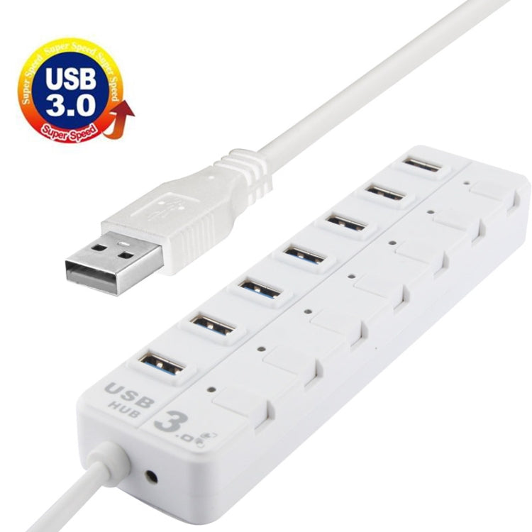 7 Ports USB 3.0 Hub with Individual Switches for each Data Transfer Ports