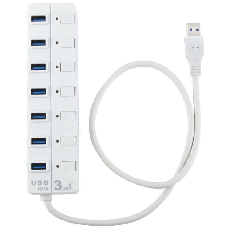 7 Ports USB 3.0 Hub with Individual Switches for each Data Transfer Ports