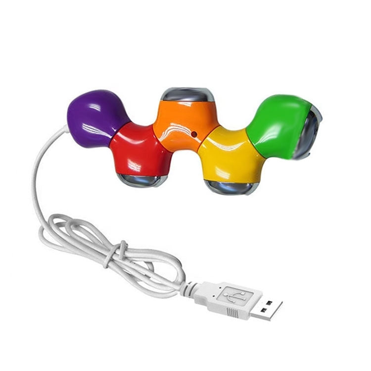 4 Ports Multi Color Rotating Bauhinia Flower USB 2.0 Hub