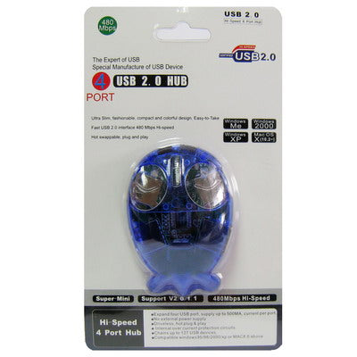 4 Ports USB 2.0 HUB(Blue)