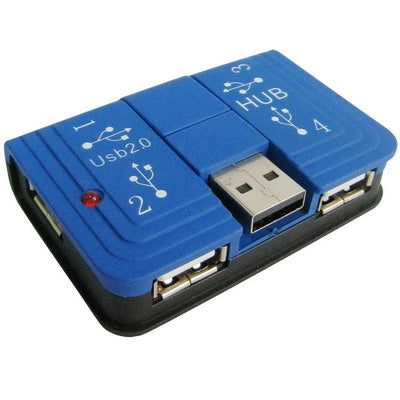 USB 2.0 High Speed 4 Port Hub(Black)
