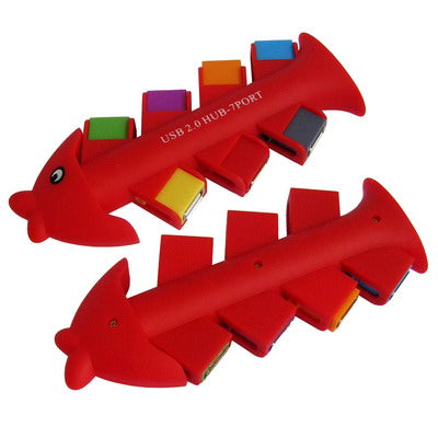 Fish Shaped USB 2.0 High Speed 7 Port Hub