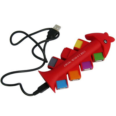 Fish Shaped USB 2.0 High Speed 7 Port Hub
