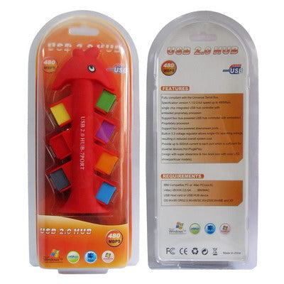 Fish Shaped USB 2.0 High Speed 7 Port Hub