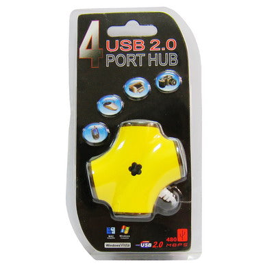 Multi 4 ports USB 2.0 Hub(Yellow)