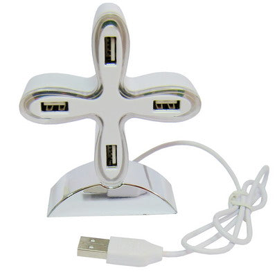 USB 2.0 High Speed 4 Port Hub(White)