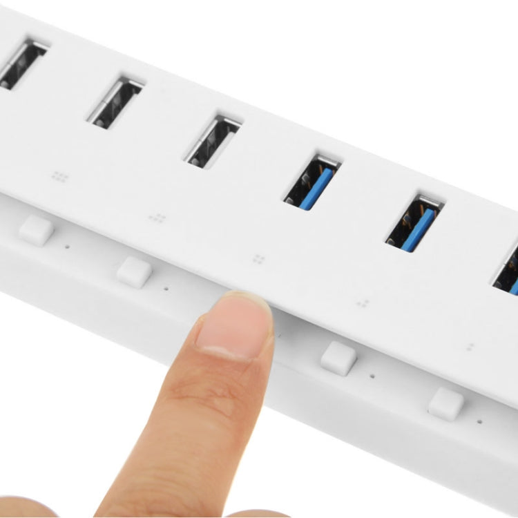 4 Port USB 3.0 + 3 Port USB 2.0 + 1 Port Fast Charging Hub with ON/OFF Switch (CQT-3008)(White)