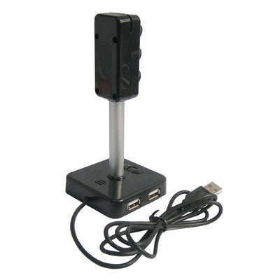 USB Traffic light with 4 Port USB 2.0 Hub(Black)