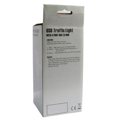 USB Traffic light with 4 Port USB 2.0 Hub(Black)