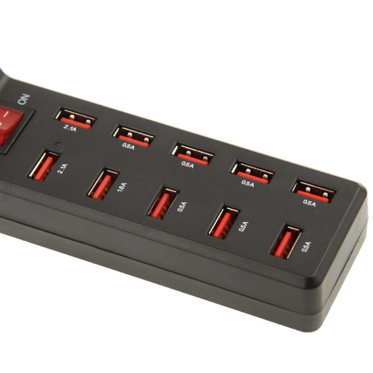 10-USB Ports Super Speed Multi-use Power Charging Adapter(Black)