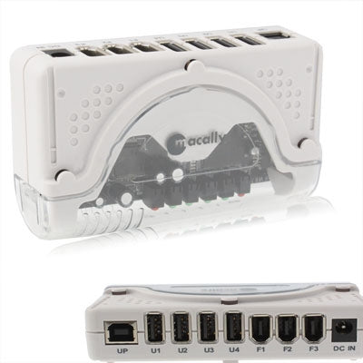 2 in 1 ( 4 Ports USB 2.0 Hi-Speed + 3 Ports IEEE 1394 FireWire) Hub(White)
