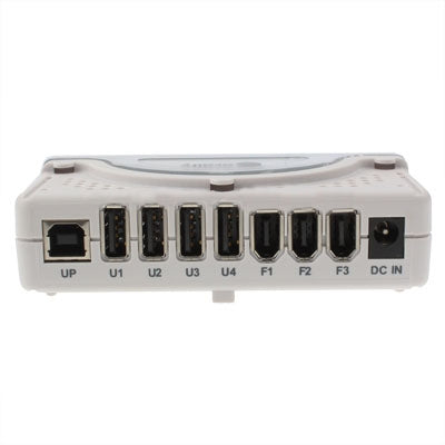 2 in 1 ( 4 Ports USB 2.0 Hi-Speed + 3 Ports IEEE 1394 FireWire) Hub(White)