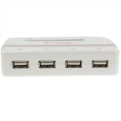 Hi-speed 7-Ports USB 2.0 HUB, Plug and Play (White)