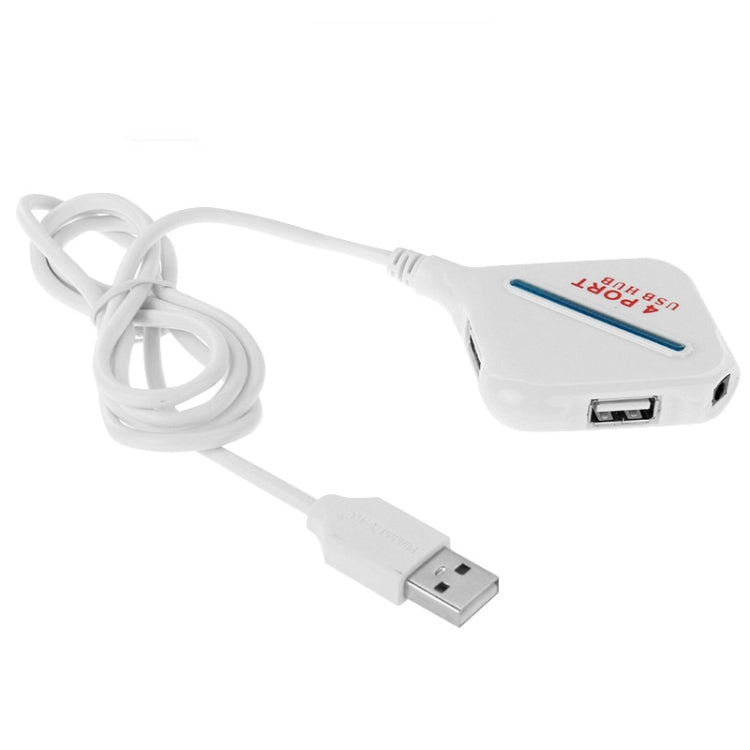 High Speed 480Mbps 4 Ports USB 2.0 HUB Portable USB Splitter with Blue Indicator