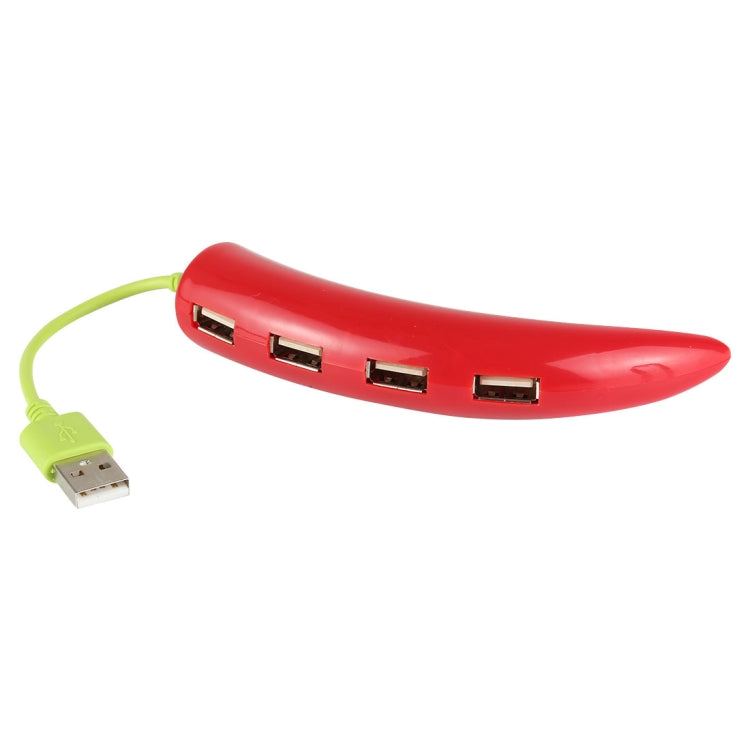 Chili Style 4-Port USB 2.0 HUB, 480Mbps High-Speed, Plug and Play(Red)