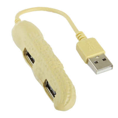 Peanut Style Hi-Speed 480Mbps 4-Port USB 2.0/1.1 Hub(Yellow)